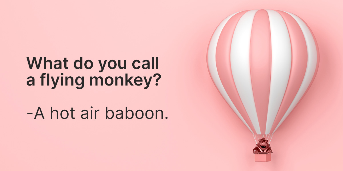 Funny monkey jokes - hote air baboon
